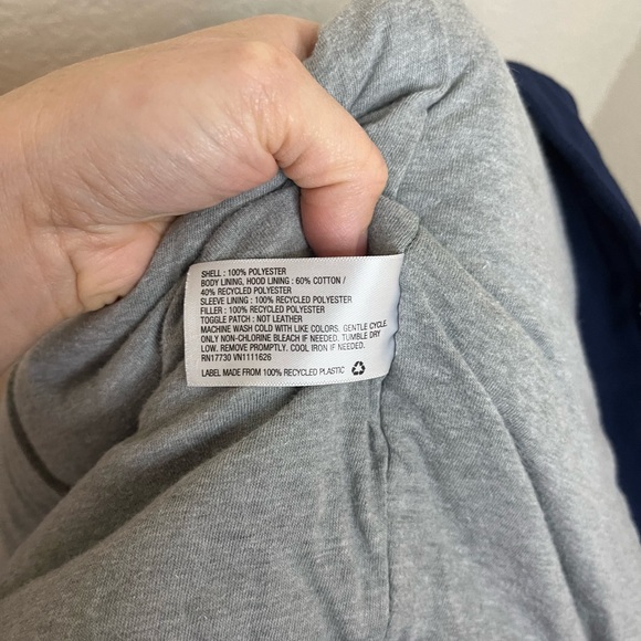 Cat & Jack Navy Pea coat Zipper Toggle Closure with Hood size Small - Picture 14 of 14